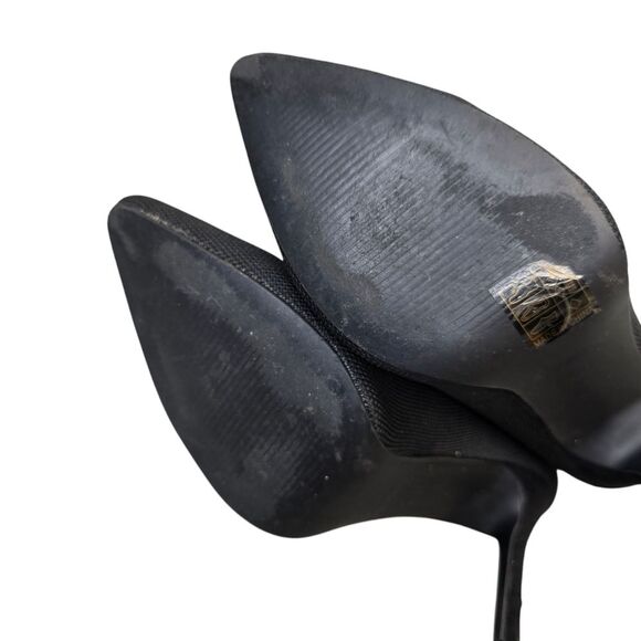 Cuccoo Women's 37 Pointed Toe Black Knit Sock Stiletto Ankle Boots - Picture 7 of 8